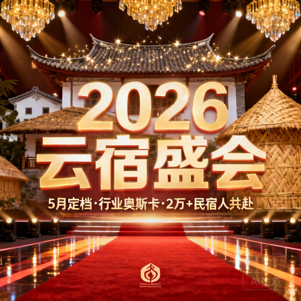 2026云南民宿品牌大会5月定档！角逐行业奥斯卡，2万+民宿人共赴荣耀盛宴！​