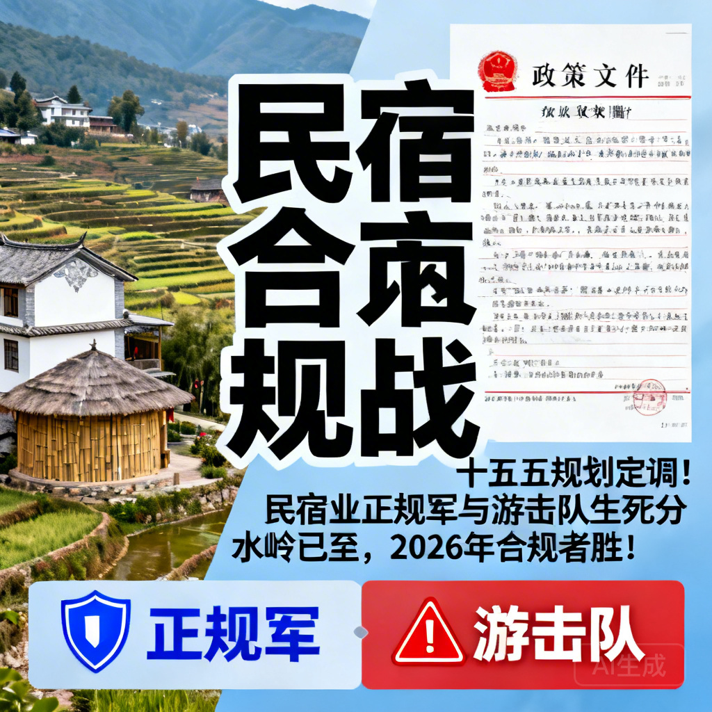 十五五规划定调！民宿业正规军与游击队生死分水岭已至，2026年合规者胜！​
