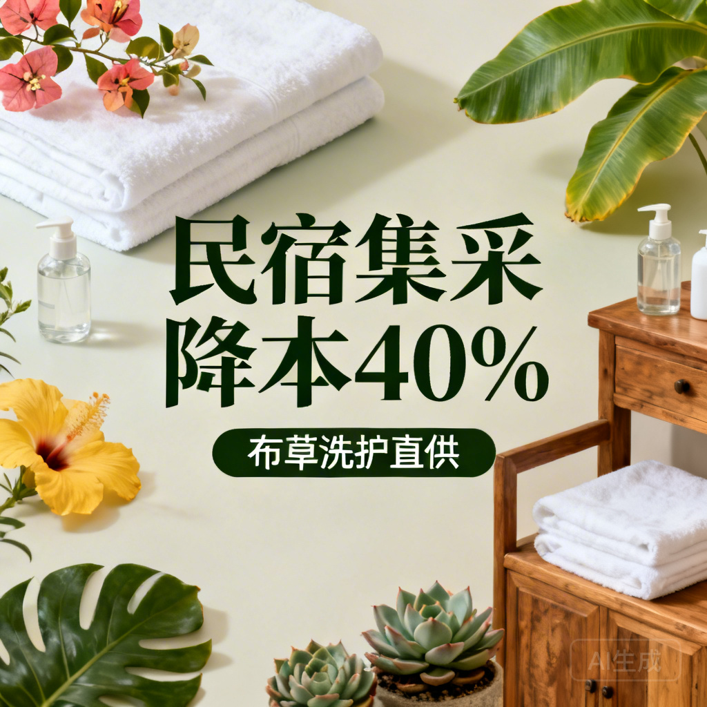 协会砍价！F2C集采平台助单体民宿降本40%，布草洗护直供躺赢​
