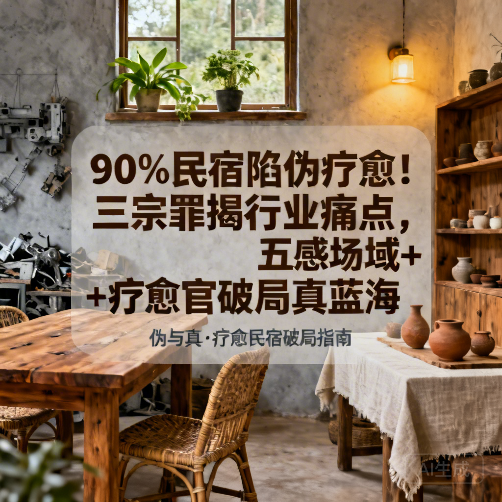 90%民宿陷伪疗愈！三宗罪揭行业痛点，五感场域+疗愈官破局真蓝海​