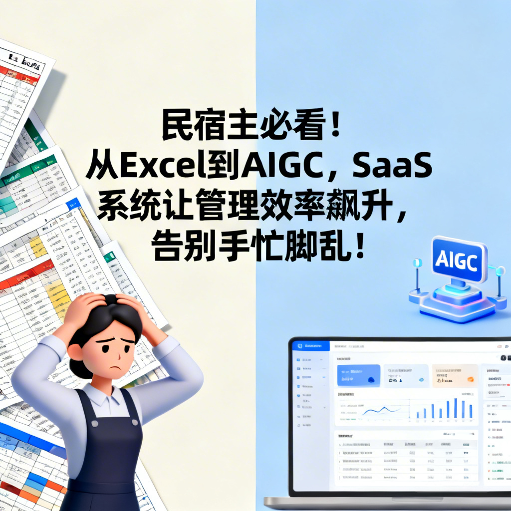 民宿主必看！从Excel到AIGC，SaaS系统让管理效率飙升，告别手忙脚乱！​