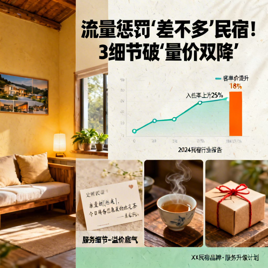流量惩罚"差不多"民宿！3个服务细节，让你在"量价双降"时代拥有"溢价"底气​