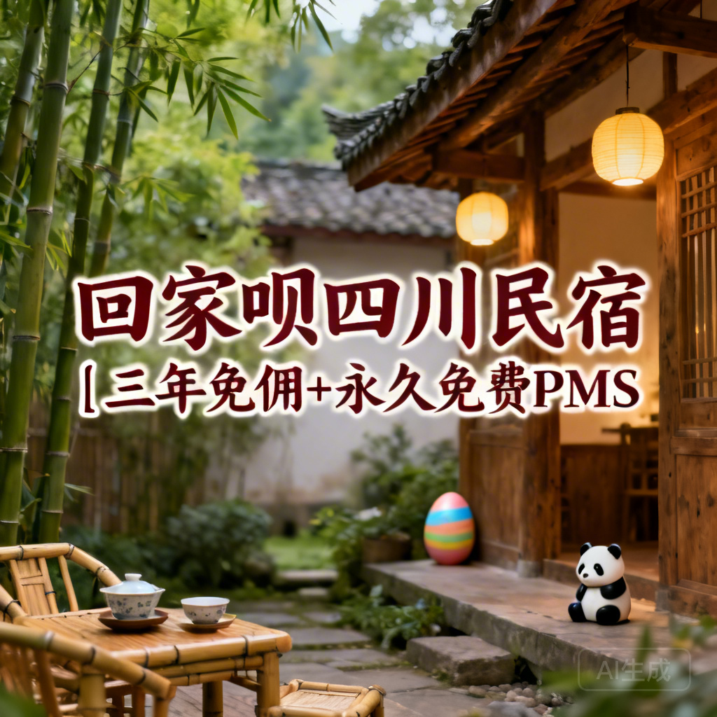 回家呗四川民宿｜三年免佣+永久免费PMS
