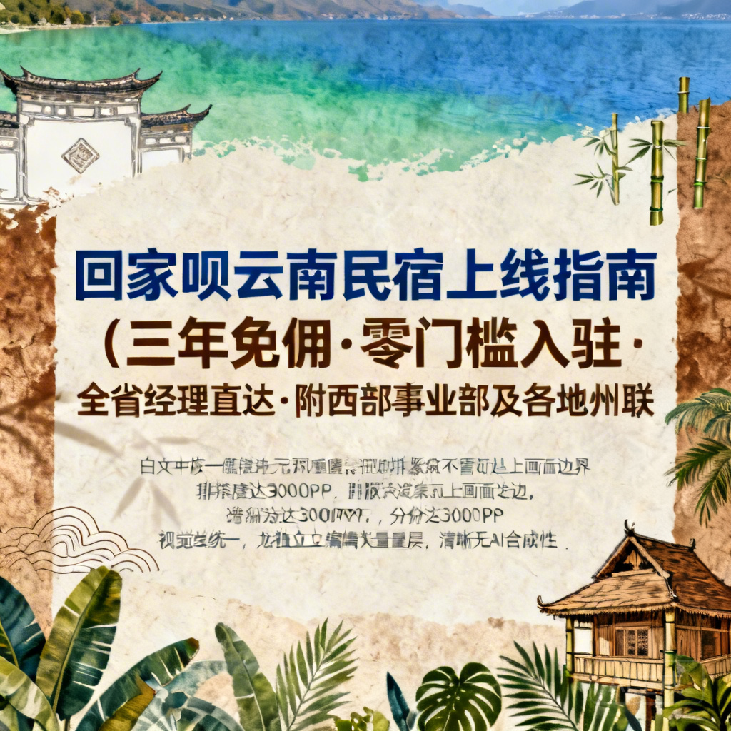 回家呗云南民宿上线指南（三年免佣·零门槛入驻·全省经理直达·附西部事业部及各地州联系方式）
