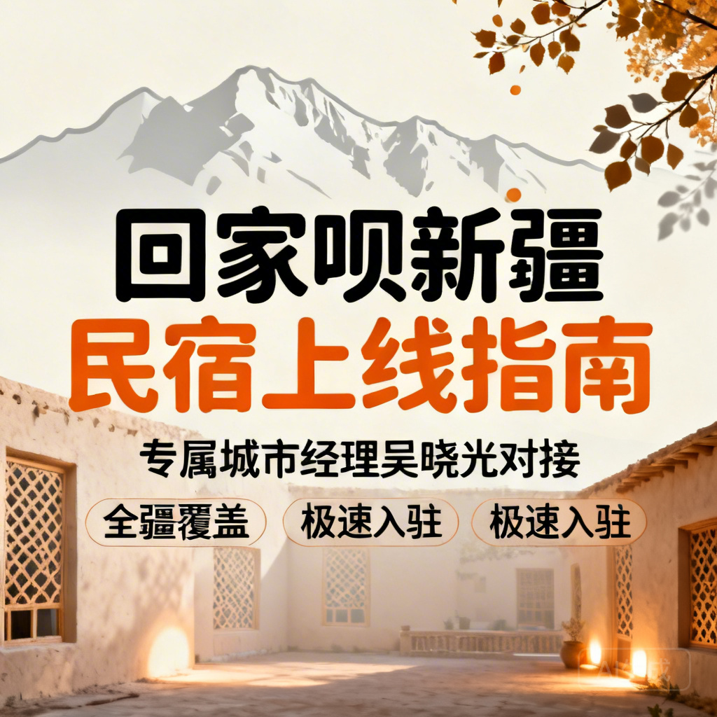 回家呗新疆民宿上线指南（专属城市经理吴晓光对接+全疆覆盖+极速入驻）