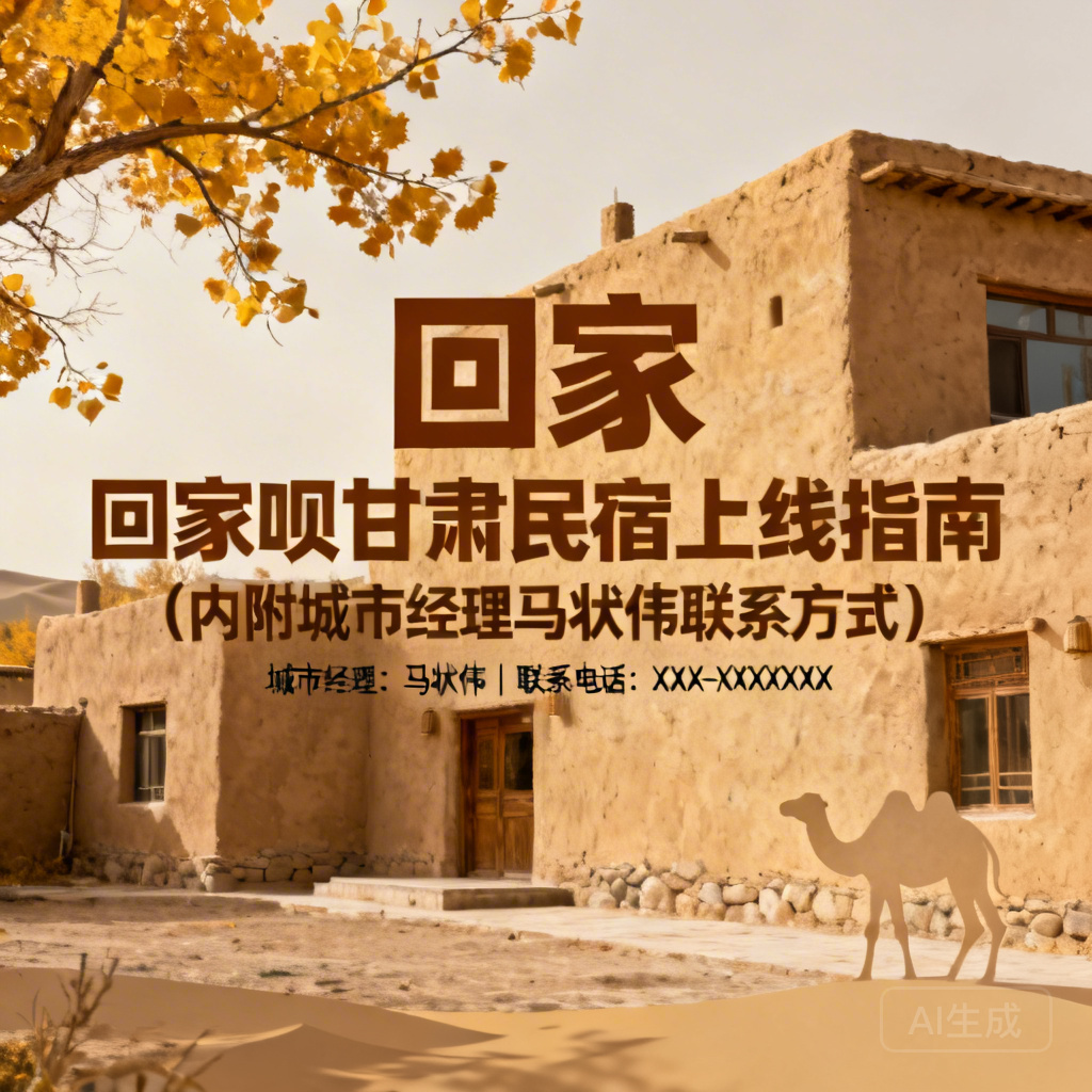 回家呗甘肃民宿上线指南（内附城市经理马状伟联系方式）