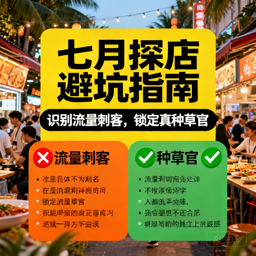 七月旺季网红探店避坑指南！教你识别流量刺客，锁定真种草官
